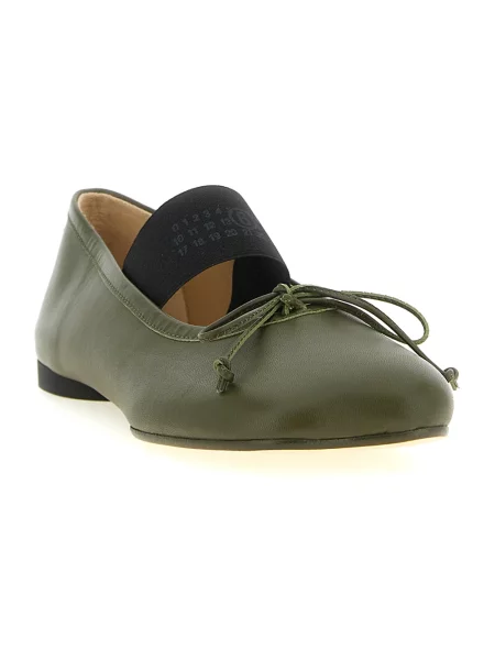 Balerinki Mm6 Maison Margiela skórzane zielone