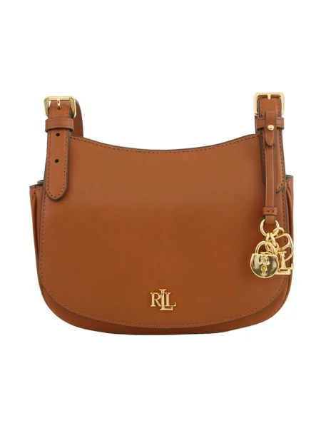 Torebka crossbody Lauren Ralph Lauren skórzana brązowa