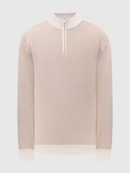 Светр з вовни і кашеміру у візерунок Cashmere&whiskey бежевий