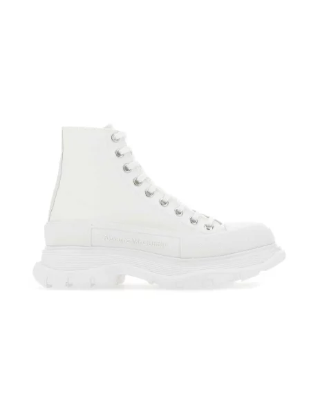 Botki Alexander Mcqueen płócienne białe