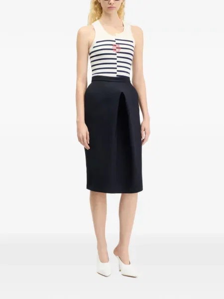 Top Jean Paul Gaultier asimetric alb