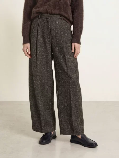 S Max Mara Marlene Kalhoty Natale černá / hnědá bílá
