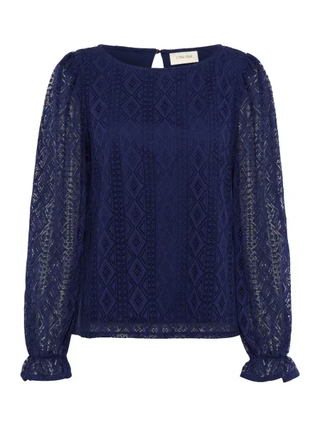 Cream Bluză Valerie bleumarin