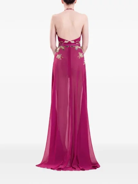 Rochie maxi Saiid Kobeisy cu gât halter roz