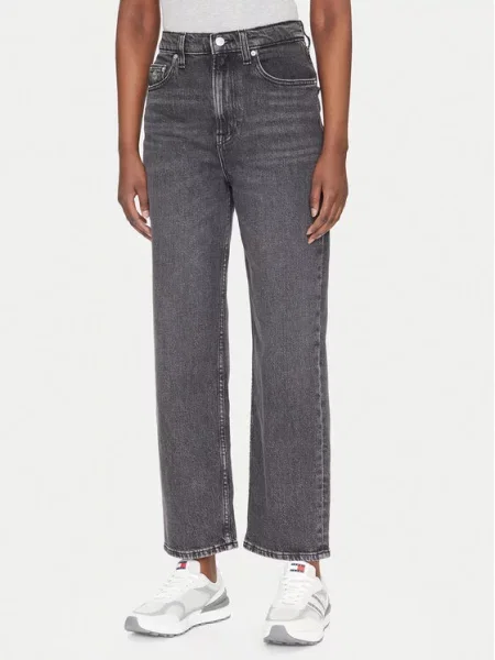 Tommy Jeans Traperice Layla Straight Fit crna