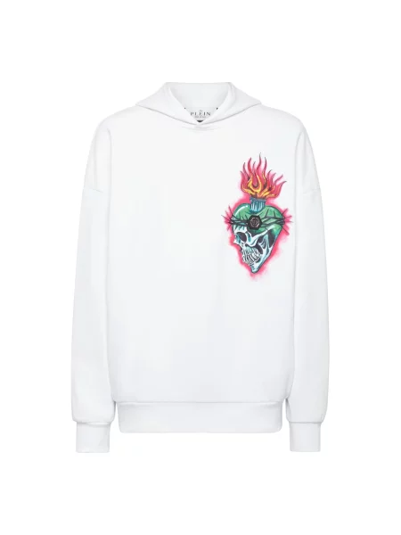 Bluza z kapturem Philipp Plein z kapturem biała