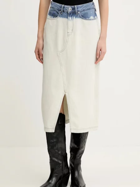 Karl Lagerfeld Jeans spódnica jeansowa midi prosta niebieski