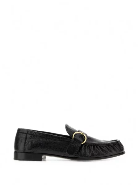 Pantofi loafer Miu Miu din piele cu cataramă negru