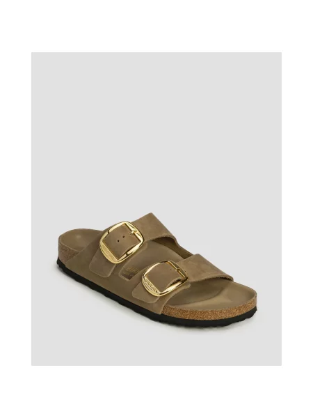 Pantofi Birkenstock din piele cu cataramă maro
