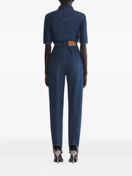 Pantaloni Mugler plisate albastru