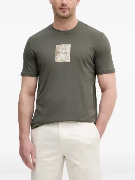 Tricou Armani Exchange cu autograf verde