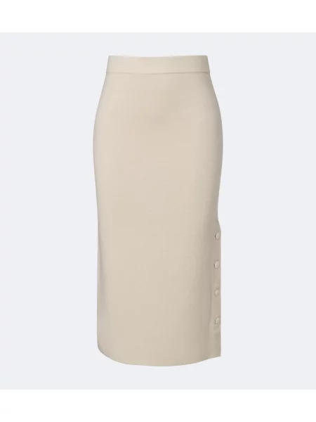 Fustă midi Max Mara de lână bej
