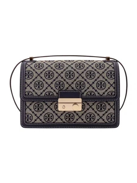 Torebka Tory Burch z klapami niebieska