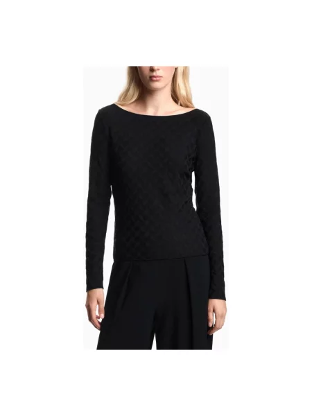 Top Emporio Armani z dżerseju czarny