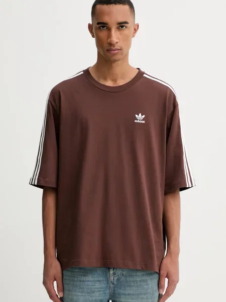 Тениска adidas Adicolor Oversized T-Shirt Auburn/ Off White L кафяво