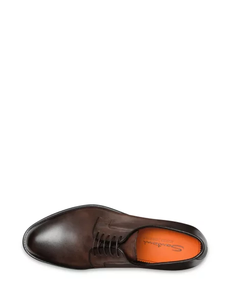 Pantofi derby Santoni din piele maro