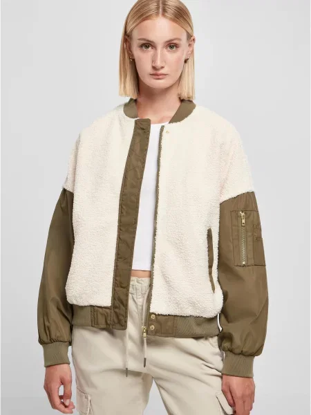 Geacă bomber Urban Classics alb