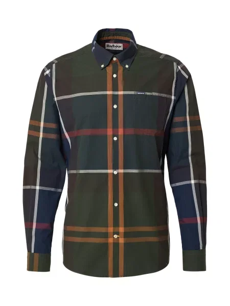 Barbour Košile Harris námořnická modř / khaki / oranžová bílá