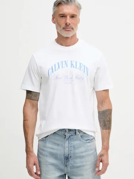 Tricou Calvin Klein Jeans alb