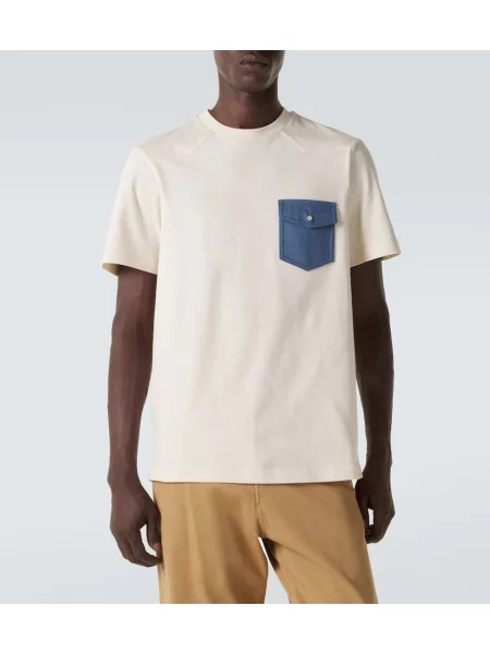 Tricou Moncler din jerseu bej