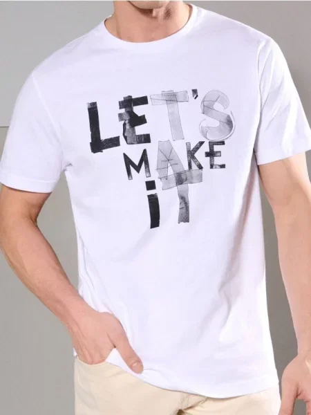 Sinsay Tričko s ozdobným potiskem bílá