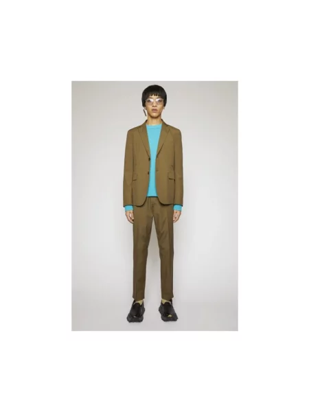 Marynarka Acne Studios klasyczna z klapami zielona