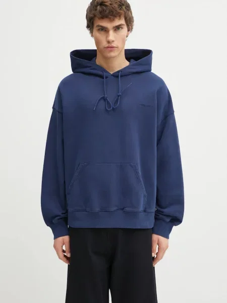 Carhartt Wip Bluzy Mężczyzna XL Bluza z kapturem Benton Sweat niebieski