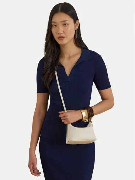 Torebka z paskiem na ramię Lauren Ralph Lauren beżowa