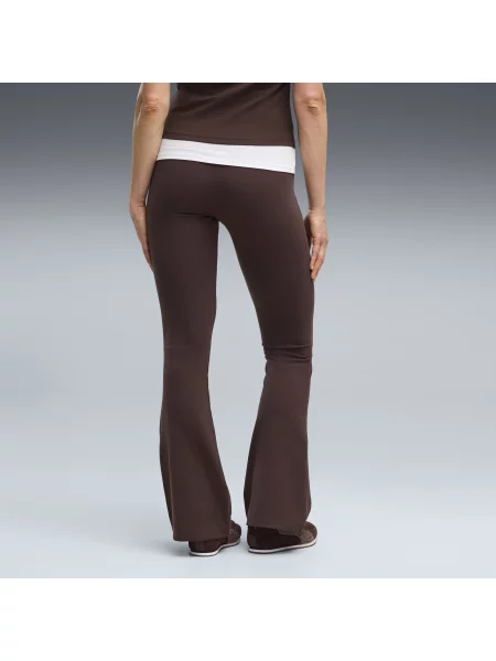 PUMA rozkloszowane legginsy Essentials z wysokim stanem OdzieÅ¼ BrÄ…zowy S