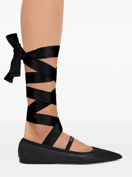 Δερμάτινος μπαλαρίνες Ferragamo μαύρο