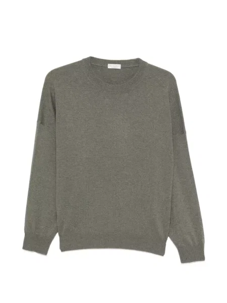 Pulover Brunello Cucinelli cu decolteu rotund gri