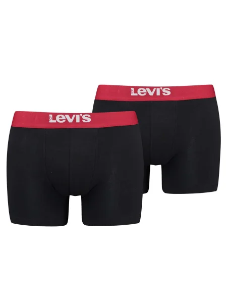 LEVI'S Boksarice karminsko rdeča / črna bela