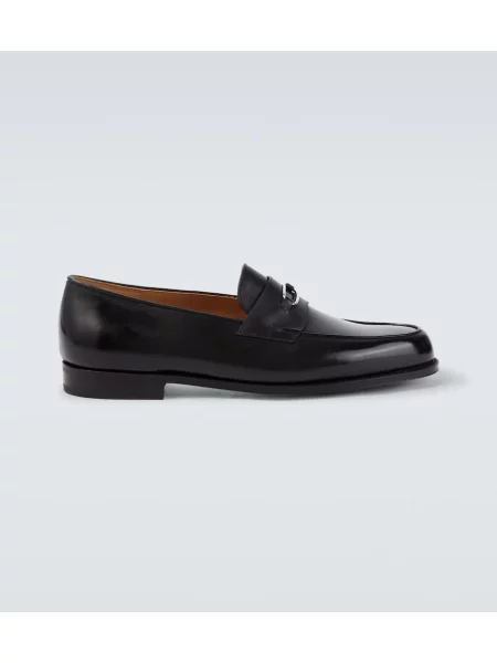 Usnjene loaferke John Lobb črna