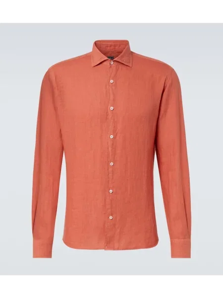 Cămașă Fedeli de in portocaliu