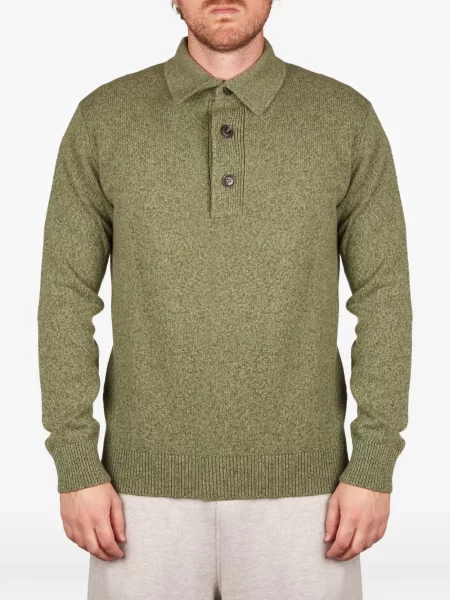 Pletena s ovratnikom dugo polo majica Filippo De Laurentiis zelena