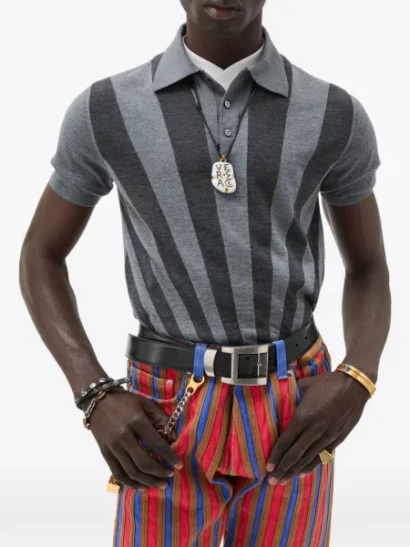 Polo Versace de lână gri