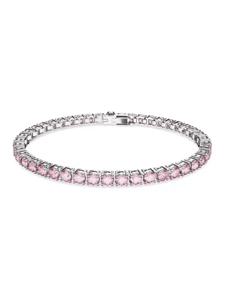 Naszyjnik Swarovski do tenisa różowy