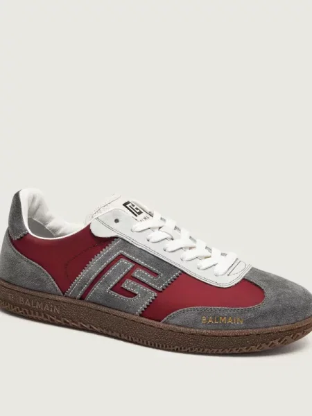 Balmain Sneakers Swan | piele întoarsă bordo