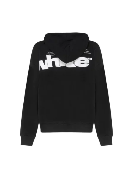Bluza z kapturem Off-white z kapturem z dżerseju biała