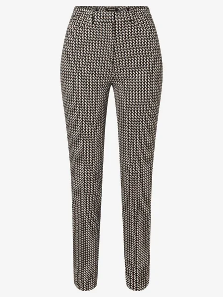 MORE & MORE Pantaloni HEDY maro / negru / murdar alb