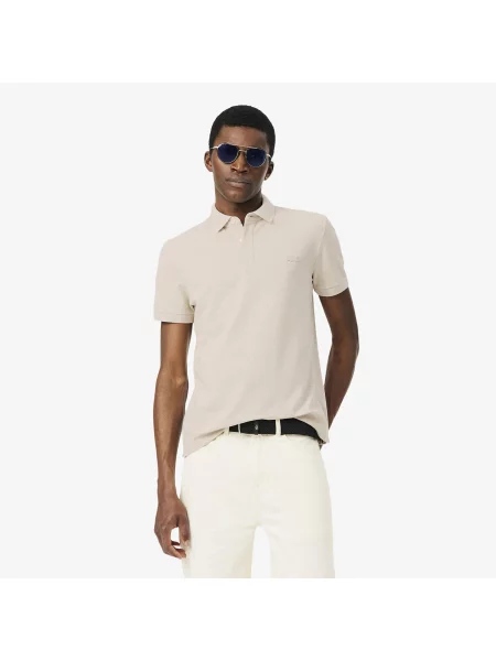 Lacoste Koszulka Polo Paryż Regular Fit beżowa