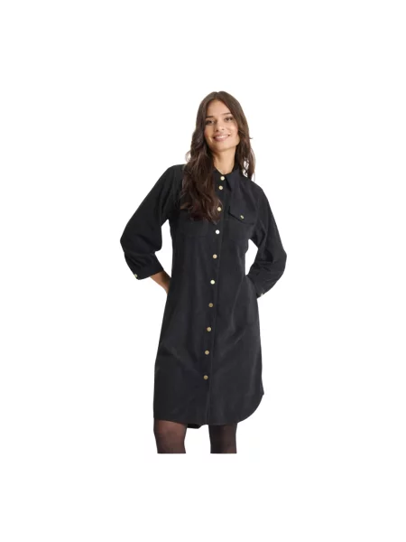 Sukienka koszulowa In Front elegancka czarna