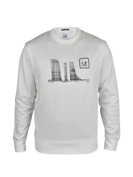 Hanorac crewneck C.p. Company cu imagine cu decolteu rotund alb