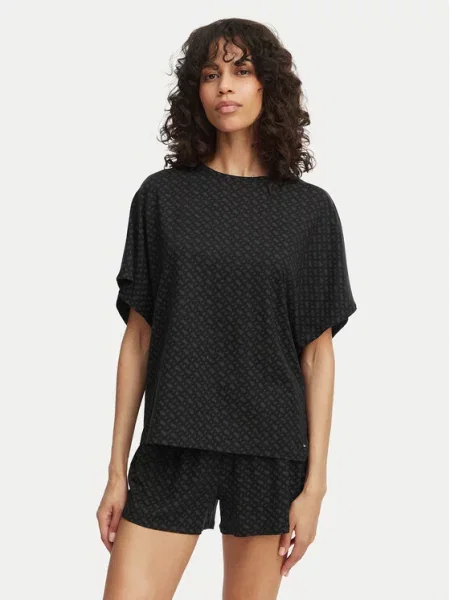 BOSS Тениска на пижама Oversize черен
