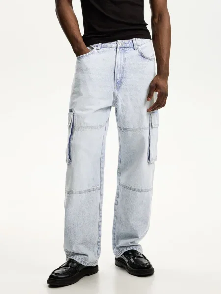Bershka Pantaloni eleganți denim albastru