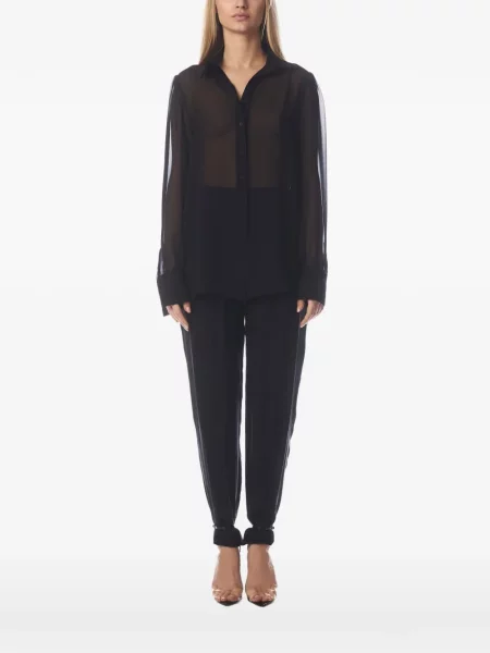 Cămașă Tessitura Body Couture de mătase negru