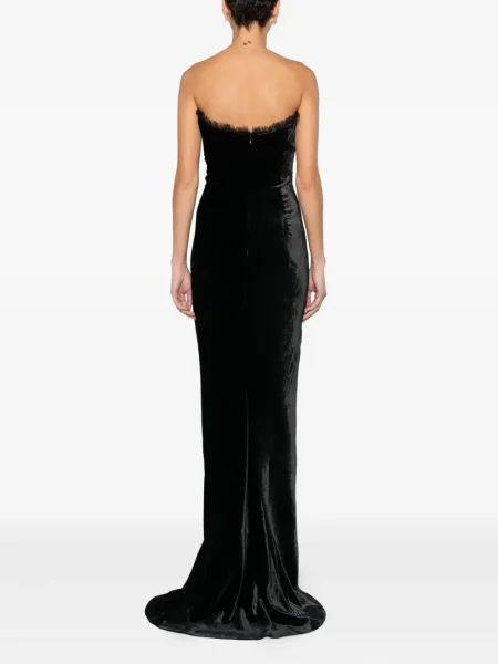 Rochie Alessandra Rich cu funde de catifea negru