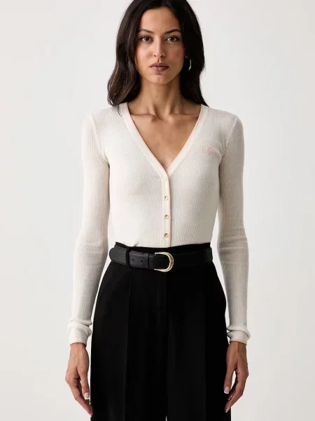 Elisabetta Franchi cardigan pentru femei cu lână bej
