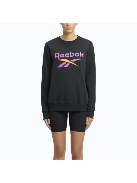 Mikina Reebok Identity Big Logo Fleece Crew black/purple rave/electric amber černá