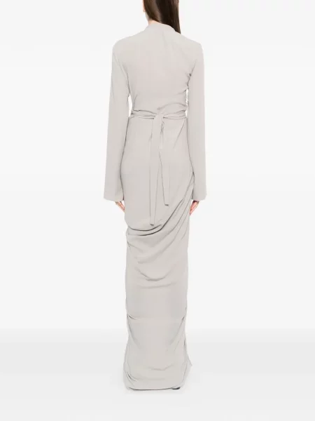 Rochie maxi Rick Owens drapată plic de costum gri